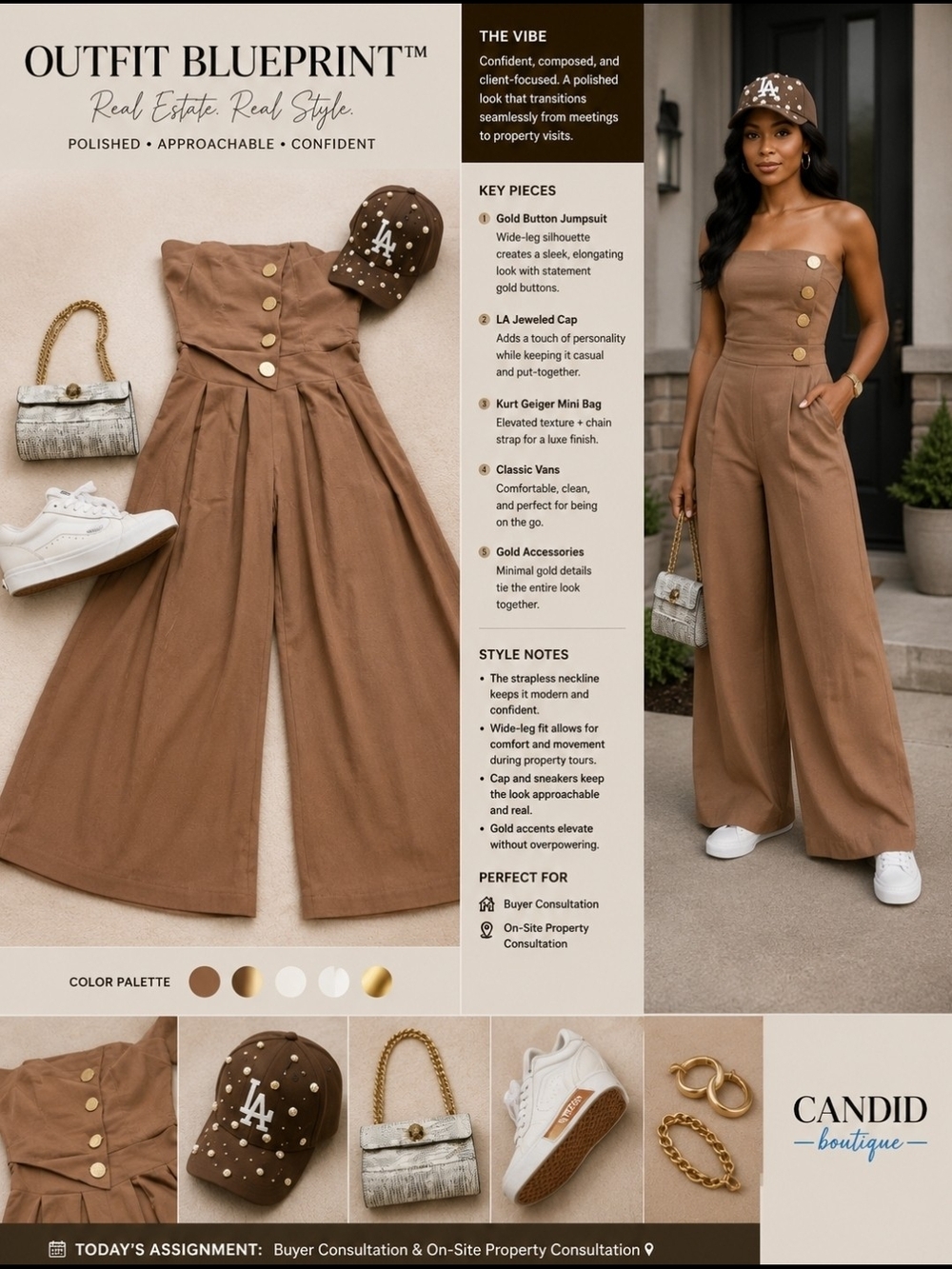 Fashion Nova Strapless Wide-Leg Jumpsuit
